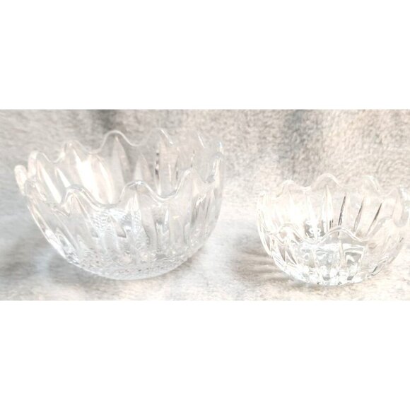 Glass Bowls Set Of 2 Decorative Serving Dishes Elegant Design Home Decor Collec - Picture 9 of 12